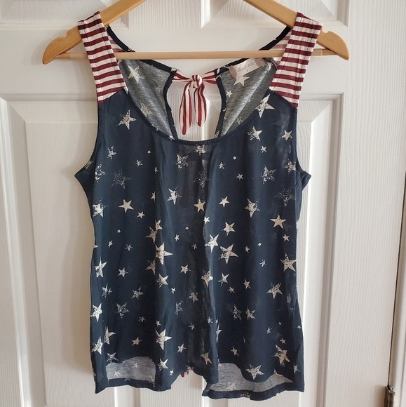 Altar'd State Stars and Stripes tied back tank Womens size Small - Picture 1 of 5